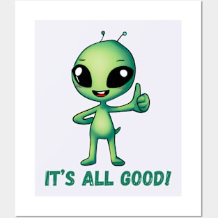 Alien Flashing a Thumbs Up Posters and Art